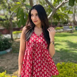 nk fashio Casual Sleeveless Printed, Floral Print Women Red Top-picture-14