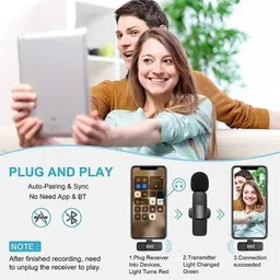 SterlingBazaar K9 Wireless Mic for Camera & Phone – Noise-Free Audio for Vloggers Camera Microphone image 3