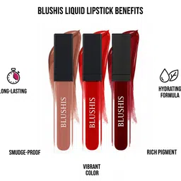 blushis Kiss-Proof | 3-in-1 Long Lasting | Liquid Matte Lipstick Set image 2