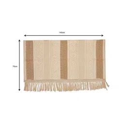 jutie pie Beige Textured Cotton 2 Seater Sofa Cover by Jutiepie image 2