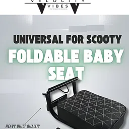 velocity vibes Foldable Baby Seat for Scooty – Universal Fit | VV Single Bike Seat Cover For Hero, Honda, TVS, Suzuki Access, Activa 125, Activa 3G, Activa 4G, Activa 5G, Activa 6G, Dio, Jupiter, Universal For Bike image 2