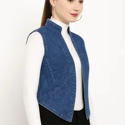 genealo Solid Women Waistcoat image 2