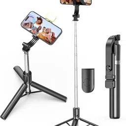 NETZI 3-in-1 Extendable Selfie Stick with Tripod Stand, Bluetooth Remote & LED Light Bluetooth Selfie Stick-image-73