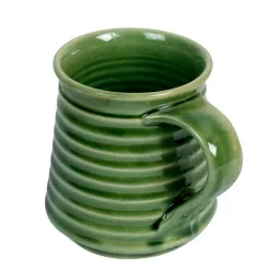unravel india Earthern 150Ml Green Ceramic (Set Of 6) Tea Cups image 3