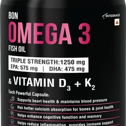 bon omega 3 Triple Strength Fish Oil for Women 1250mg Vit D3 & K2, Easy to Swallow Softgels-picture-13