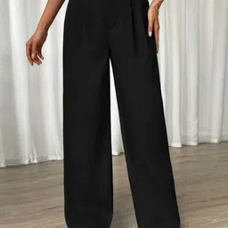 broadstar Women Loose Fit Black Lycra Blend Trousers image 4