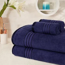 cuddle cotton Cotton 400 GSM Bath, Hand Towel Set image 3