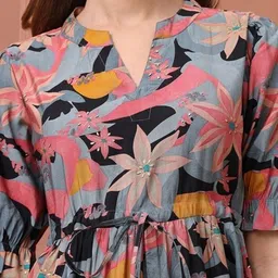 fabfinds Women A-line Multicolor Maxi/Full Length Dress image 4