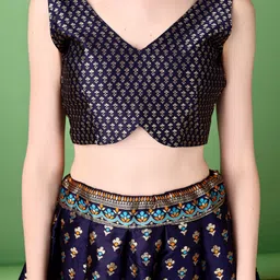 jivuba Self Design Semi Stitched Lehenga Choli image 5