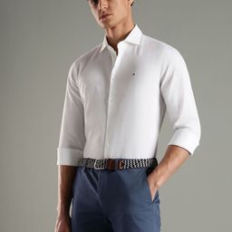 Tommy Hilfiger Men Slim Fit Solid Spread Collar Formal Shirt-picture-12