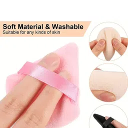 Facejewel Set Of 8 Powder Puff With Makeup Remover Pad & Triangle Puff With Box image 4