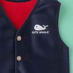 Xsole Boys Collarless Solid Gilet Jacket image 2