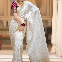 KALINI Woven Design Zari Art Silk Handloom Banarasi Saree image 4