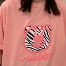 StyleCast Pink & Black Graphic Printed Oversized T-shirt image 3