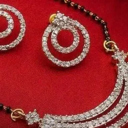 NAVYA Artificial Stones and Beads Mangalsutra With Earrings-image-40