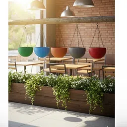 Virajsanchi 5-Pcs Blue & Green Textured Hanging Planters-picture-24