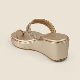 Metro Women Embellished Open Toe Wedge Heel Sandals image 2