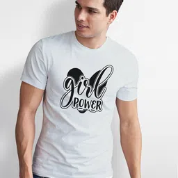 Seekbuylove Men Bio Finish Girl Power Round Neck Pure Cotton T-shirt-image-99