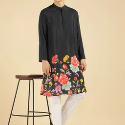 Amanush Men Floral Printed Sequinned Floral Kurta-picture-18