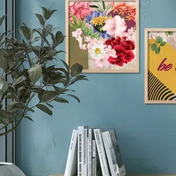 Kotart Brown & White 2 Pieces Floral Wooden Wall Arts image 2