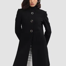 PROTEX Women Solid Single Breasted Winter Woollen Overcoat-picture-25
