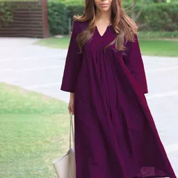 KALINI Women Solid A-Line Kurta with Trousers image 4