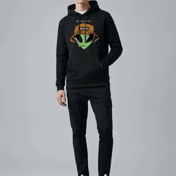 Manlino Men Printed Hooded Pullover Sweatshirt image 2