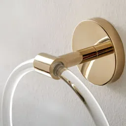 Home Centre Opulence Royale Gold-Toned & Transparent Towel Ring image 2