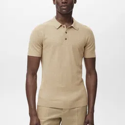 MANGO MAN Fine Knit Polo Collar T-shirt-picture-51