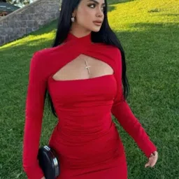 StyleCast Women High Neck Cut-Outs Detail Bodycon Mini Dress-image-1