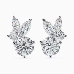 VALANOVA 925 Sterling Silver Plated White Gold Diamond Studded Earrings 1.09 gms-picture-28