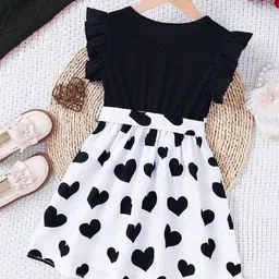 YK Polka Dot Print Flutter Sleeve A-Line Dress image 3