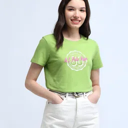 U.S. Polo Assn. Women Brand Logo Printed Round Neck Pure Cotton T-shirt-picture-46