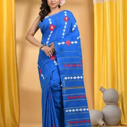 DESH BIDESH Ethnic Motifs Pure Cotton Taant Saree-image-38