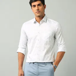 Arrow Men Slim Fit Spread Collar Textured Cotton Formal Shirt-picture-38