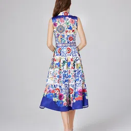 JC Collection Floral Print A-Line Midi Dress image 4