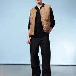 glitchez Collarless Padded Gilet Jacket image 2