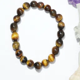 Love Rocks Unisex Tigers Eye Beaded Elasticated Bracelet-picture-32
