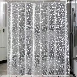 HOME ARK White & Silver-Toned Set of 3 Long Door Curtain-picture-11