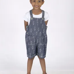 YOUNG BIRDS Boys Conversational Printed Straight Leg Dungaree-image-90