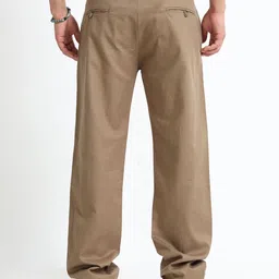 BEVDAAS Men Mid-Rise Relaxed Easy Wash Pleated Trousers image 2