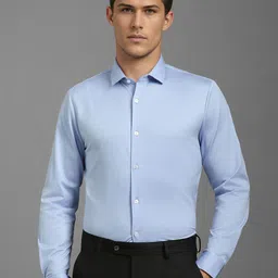 Louis Philippe Men Spread Collar Solid Cotton Slim Fit Formal Shirt-picture-39