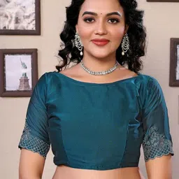 ANJANI TEXTILE Embellished Beads and Stones Tissue Heavy Work Saree image 2