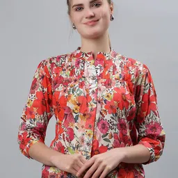 ETRAANA Women Floral Printed High Neck Cotton Top-picture-36