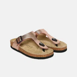 HF JOURNEY Women Leather T-Strap Flats with Buckles image 5