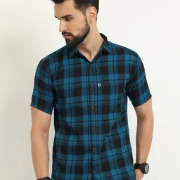 ALLWIN PAUL Men Classic Shepherd Checks Opaque Checked Casual Shirt image 1