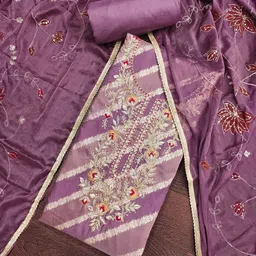 DIVASTRI Embellished Unstitched Dress Material-image-86