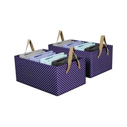 Aura Blue & White 2 Pieces Printed Cloth Storage Box-picture-49