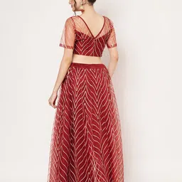 studio rasa Chevron Embroidered Ready to Wear Lehenga & Blouse image 4