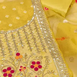 Peachmode Woven Design Silk Blend Unstitched Dress Material Dress Material image 2